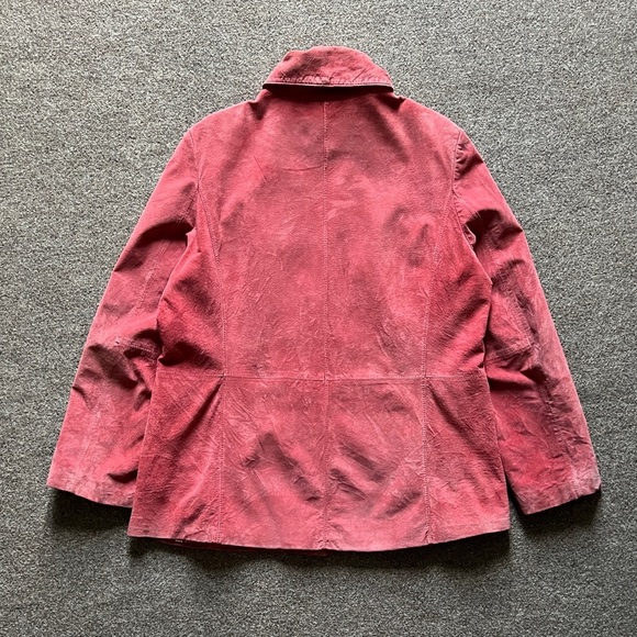 Bernardo Women's XL Pink Suede Genuine Leather Jacket Coat With Removable Collar - Picture 16 of 16